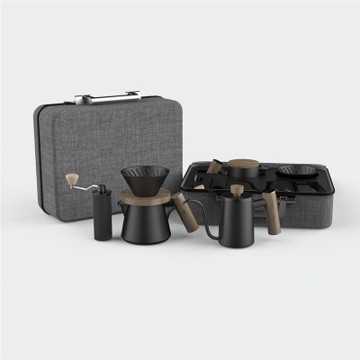 2020 new arrival V60 coffee set coffee maker gift set barista set with luxury suitcase