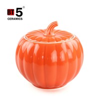 Pumpkin ceramic kitchen sealed food storage jar with lid